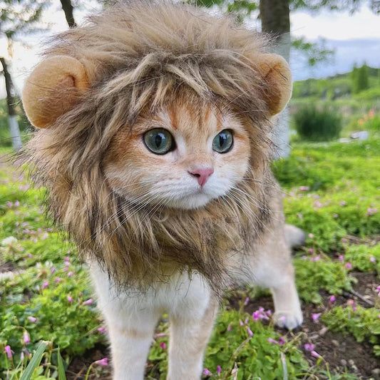 Lion Mane Wig for Cats - Adjustable Costume Accessory m by HitMyNeed