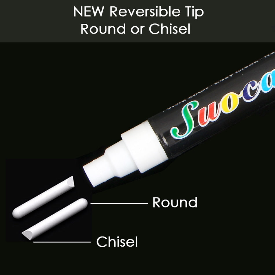 Liquid Chalk Marker with Reversible Tip white-6mm by HitMyNeed