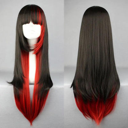Long Black Red Ombre Straight Cosplay Wig 24" by HitMyNeed