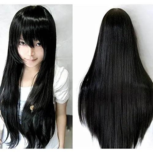 Long Black Red Ombre Straight Cosplay Wig 24" black by HitMyNeed