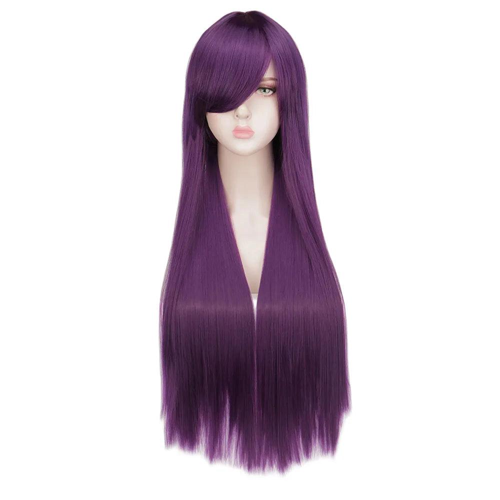 Long Black Red Ombre Straight Cosplay Wig 24" dark-purple by HitMyNeed