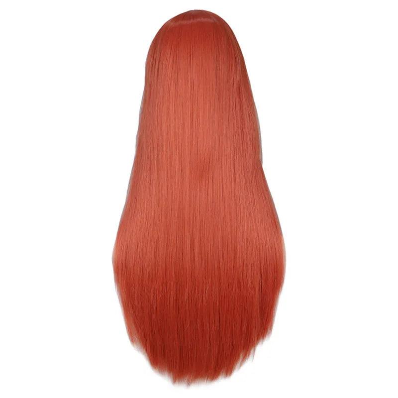 Long Black Red Ombre Straight Cosplay Wig 24" gold-pink by HitMyNeed