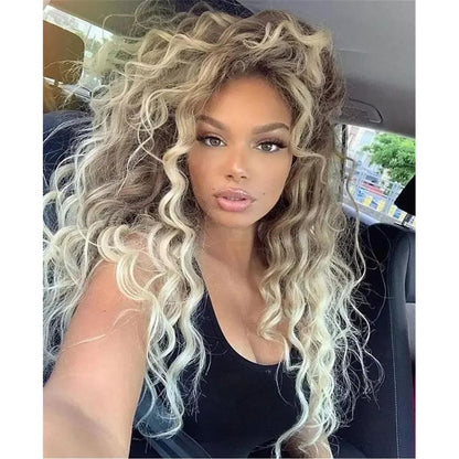 Long Blonde Ombre Curly Wave Heat-Resistant Wig 5.0 by HitMyNeed