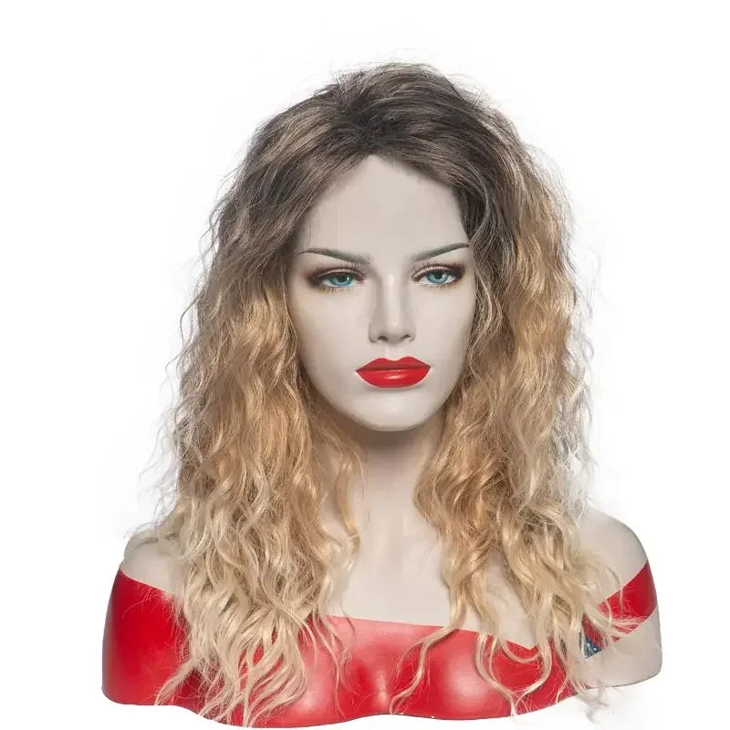 Long Blonde Ombre Curly Wave Heat-Resistant Wig by HitMyNeed