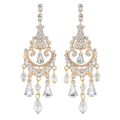 Long Crystal Chandelier Earrings for Women by HitMyNeed