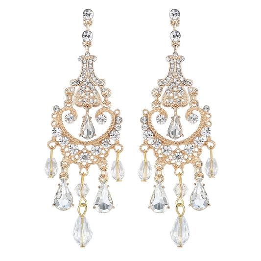Long Crystal Chandelier Earrings for Women by HitMyNeed