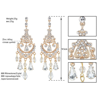 Long Crystal Chandelier Earrings for Women by HitMyNeed