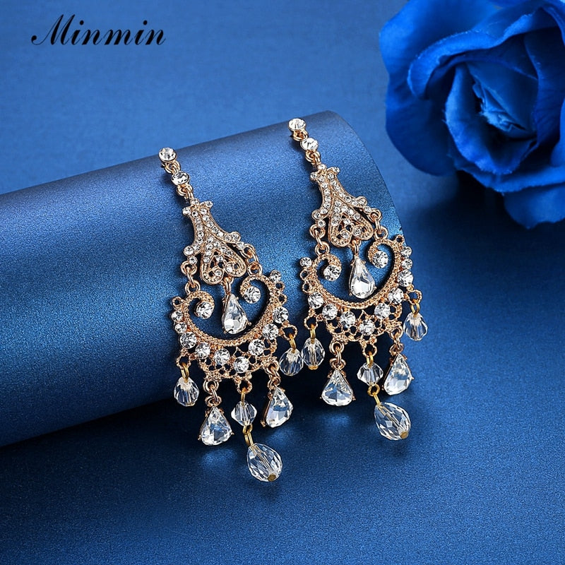 Long Crystal Chandelier Earrings for Women by HitMyNeed