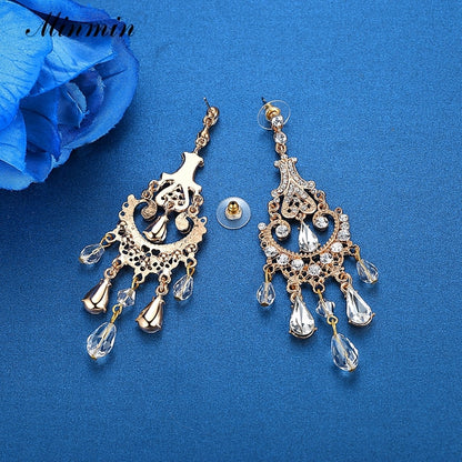 Long Crystal Chandelier Earrings for Women by HitMyNeed