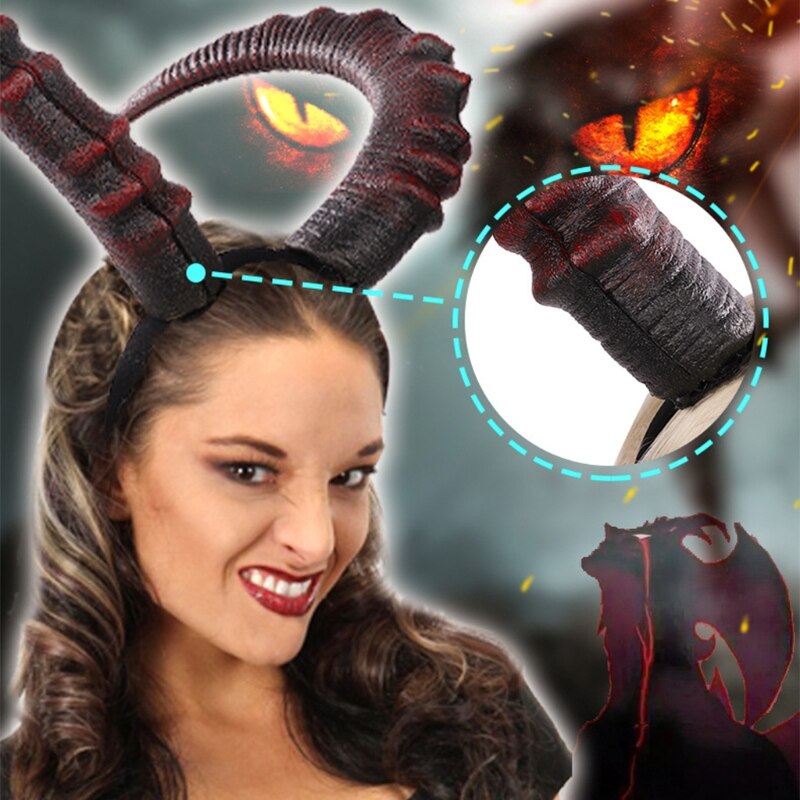 Long Gothic Devil Horn Headband for Halloween by HitMyNeed