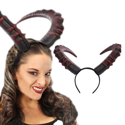 Long Gothic Devil Horn Headband for Halloween by HitMyNeed