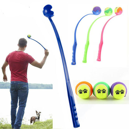 Long Handle Manual Dog Ball Thrower with Ball by HitMyNeed