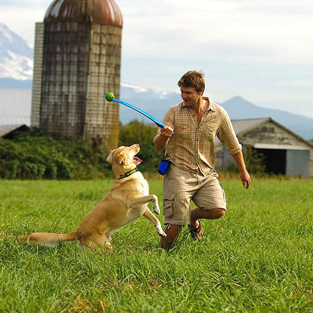 Long Handle Manual Dog Ball Thrower with Ball by HitMyNeed