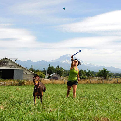 Long Handle Manual Dog Ball Thrower with Ball by HitMyNeed