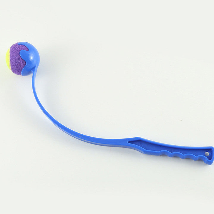 Long Handle Manual Dog Ball Thrower with Ball blue by HitMyNeed
