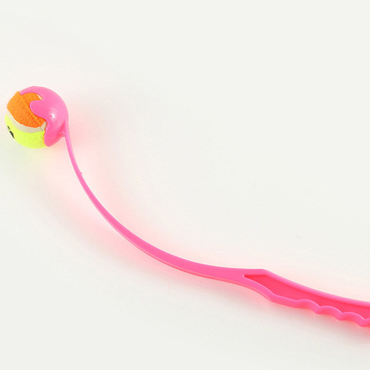 Long Handle Manual Dog Ball Thrower with Ball pink by HitMyNeed