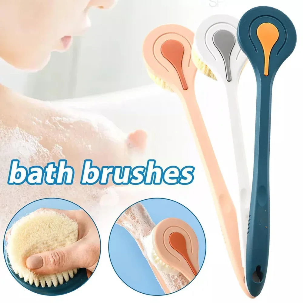 Long Handle Soft Bristle Bath & Back Brush pink by HitMyNeed
