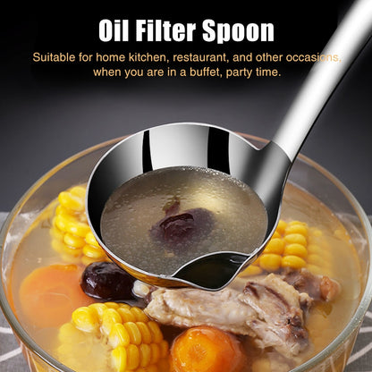Long Handle Stainless Steel Oil Strainer Spoon by HitMyNeed