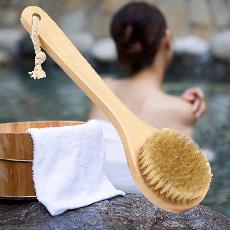 Long Handle Wooden Bath Brush Back Scrubber by HitMyNeed