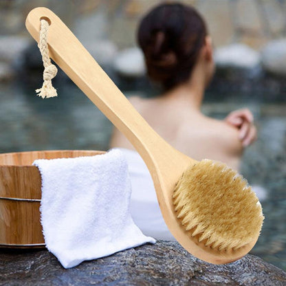 Long Handle Wooden Bath Brush Back Scrubber by HitMyNeed
