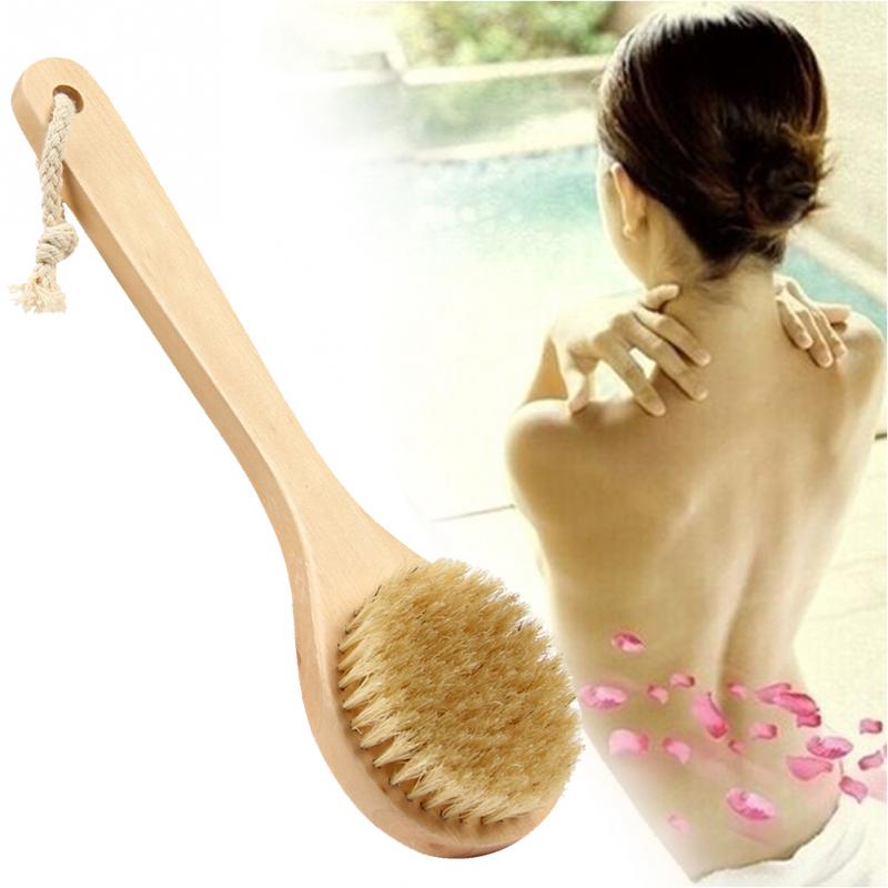 Long Handle Wooden Bath Brush Back Scrubber by HitMyNeed