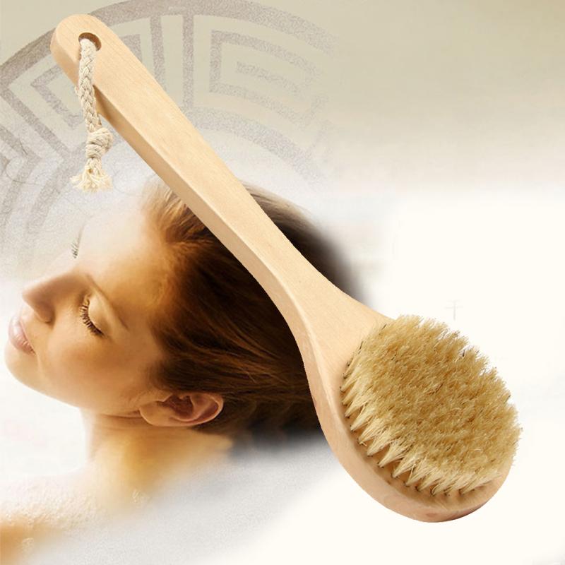 Long Handle Wooden Bath Brush Back Scrubber by HitMyNeed