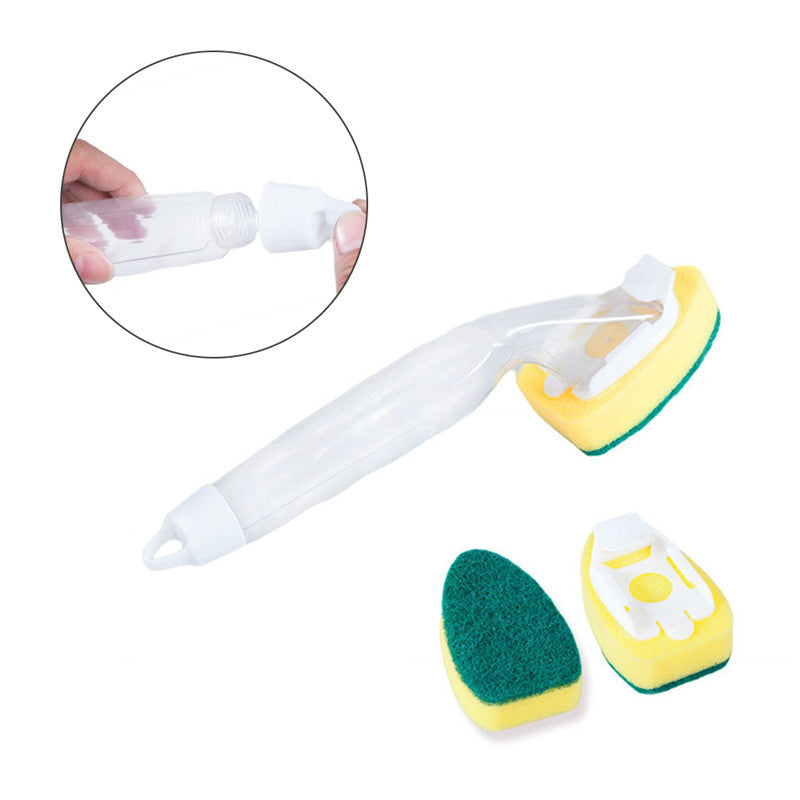 Long-Handled Soap Dispensing Kitchen Sponge Brush by HitMyNeed