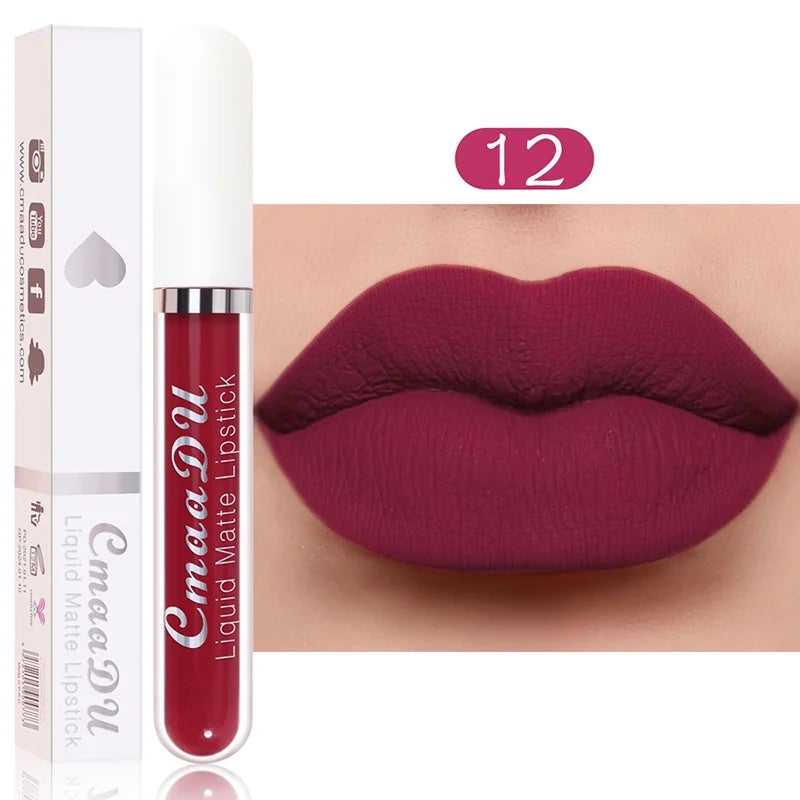 Long Lasting Velvet Matte Liquid Lipstick Waterproof 12.0 by HitMyNeed