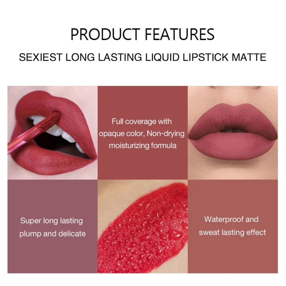 Long Lasting Velvet Matte Liquid Lipstick Waterproof by HitMyNeed