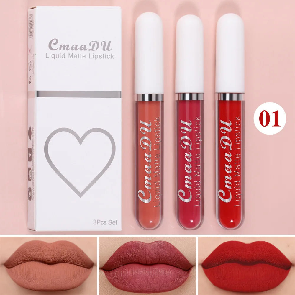 Long Lasting Velvet Matte Liquid Lipstick Waterproof set-01 by HitMyNeed