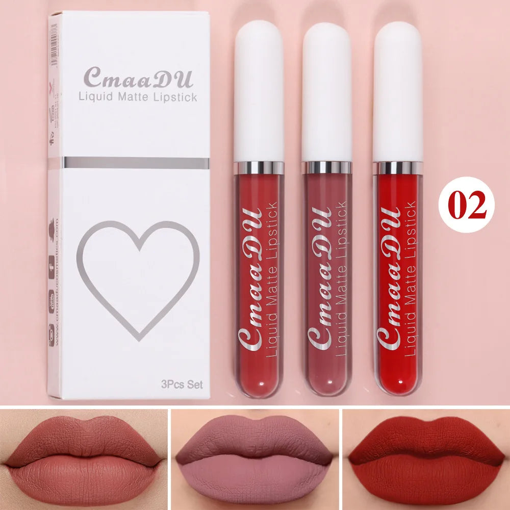 Long Lasting Velvet Matte Liquid Lipstick Waterproof set-02 by HitMyNeed