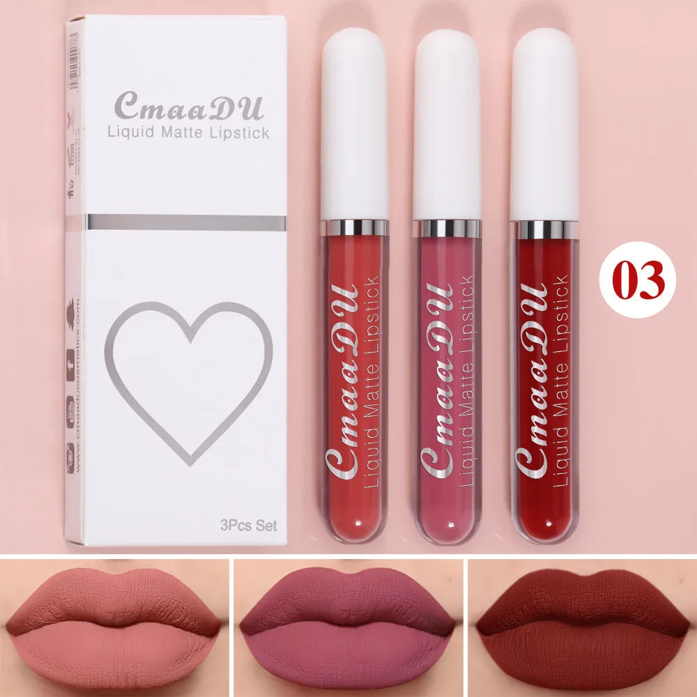Long Lasting Velvet Matte Liquid Lipstick Waterproof set-03 by HitMyNeed