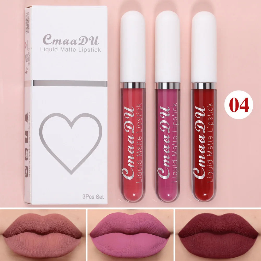 Long Lasting Velvet Matte Liquid Lipstick Waterproof set-04 by HitMyNeed