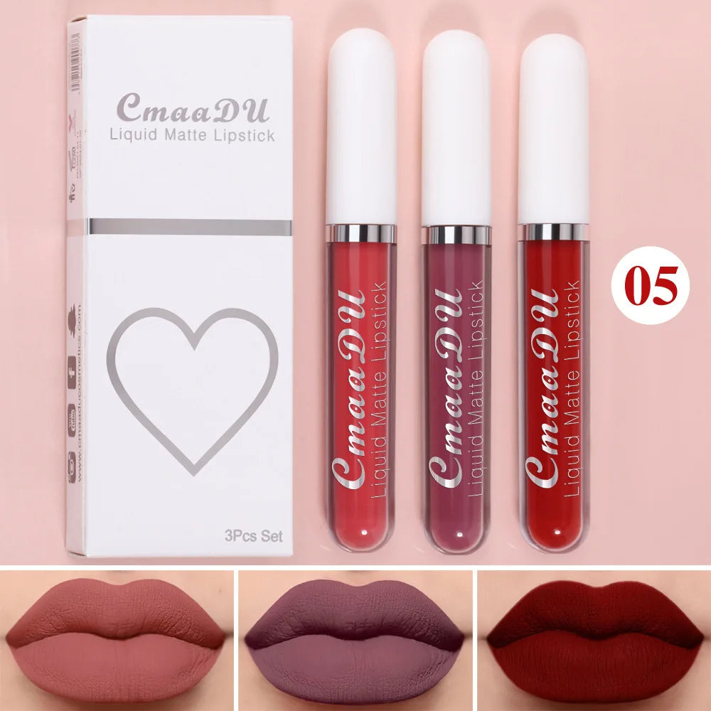 Long Lasting Velvet Matte Liquid Lipstick Waterproof set-05 by HitMyNeed