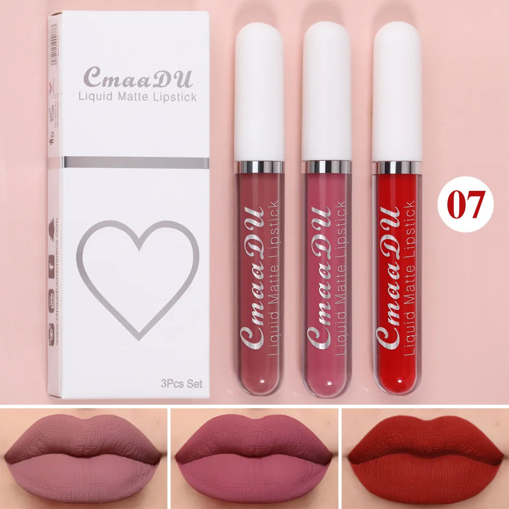 Long Lasting Velvet Matte Liquid Lipstick Waterproof set-07 by HitMyNeed