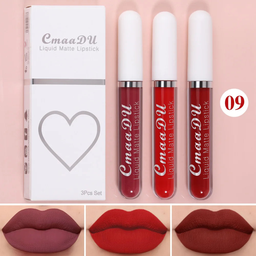 Long Lasting Velvet Matte Liquid Lipstick Waterproof set-09 by HitMyNeed