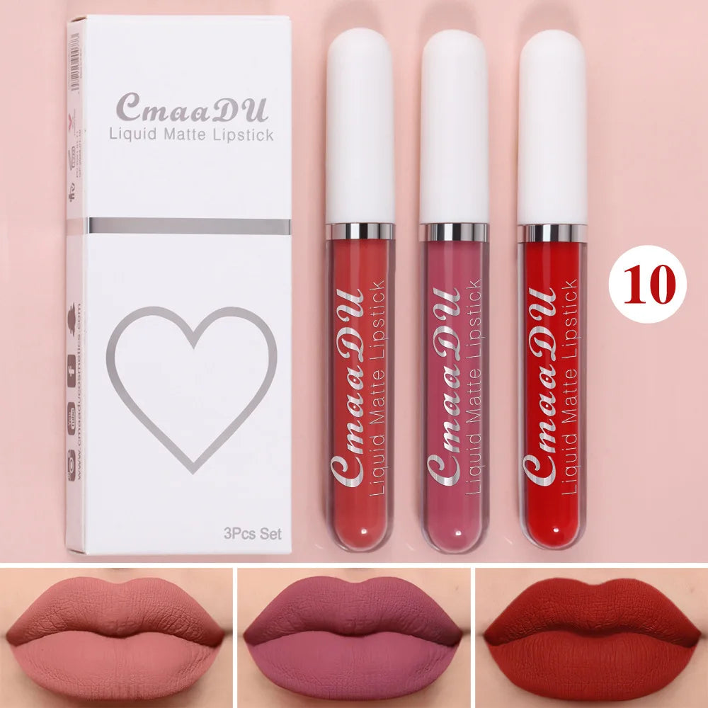 Long Lasting Velvet Matte Liquid Lipstick Waterproof set-10 by HitMyNeed