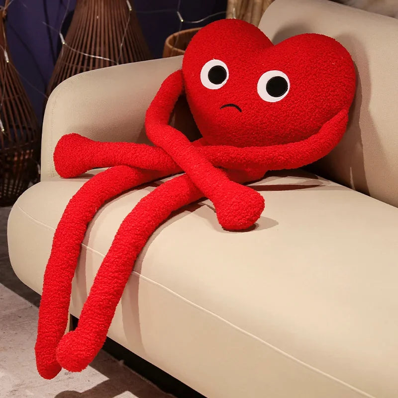 Long Legs Heart Pillow Plush Toy 100 cm sad-red-heart by HitMyNeed