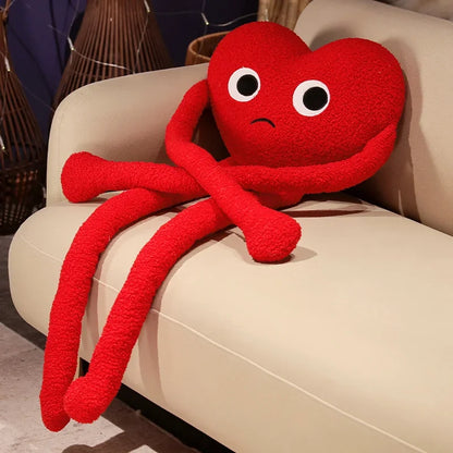 Long Legs Heart Pillow Plush Toy 100 cm sad-red-heart by HitMyNeed