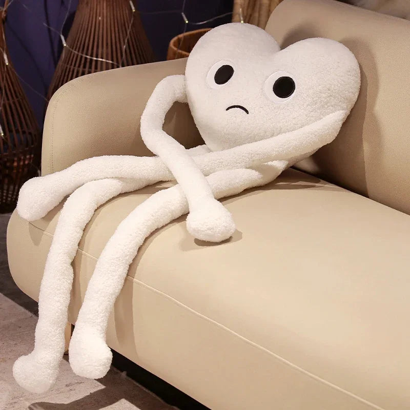 Long Legs Heart Pillow Plush Toy 100 cm sad-white-heart by HitMyNeed