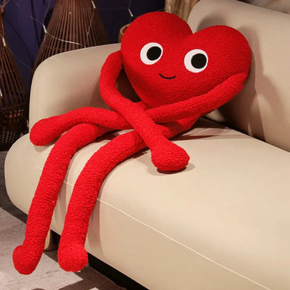 Long Legs Heart Pillow Plush Toy 100 cm smile-red-heart by HitMyNeed