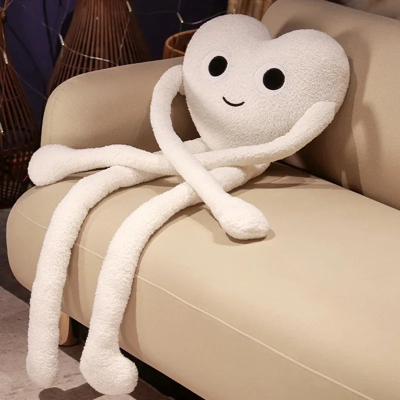 Long Legs Heart Pillow Plush Toy 100 cm smile-white-heart by HitMyNeed