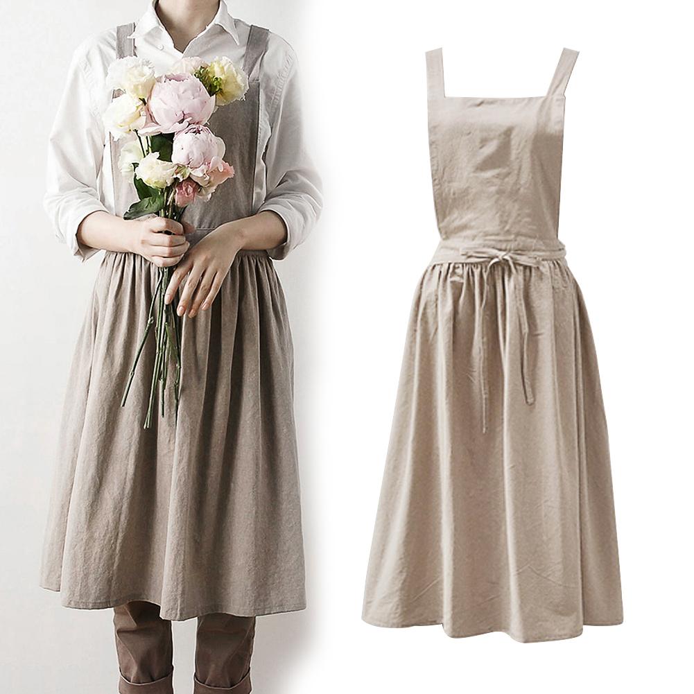 Long Minimalist Florist Apron in Cotton Linen by HitMyNeed