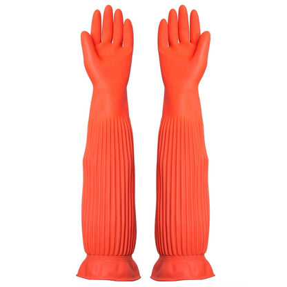 Long Rubber Cleaning Gloves with Extended Cuffs by HitMyNeed