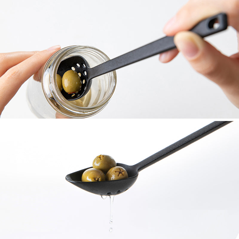 Long Slotted Nylon Spoon for Jars and Hot Liquids by HitMyNeed