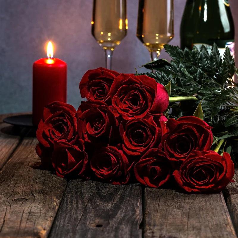 Long Stem Artificial Roses Bouquet (5 Pcs) by HitMyNeed