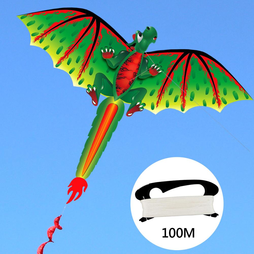 Long Tailed 3D Flying Dragon Kite with 100m Line by HitMyNeed