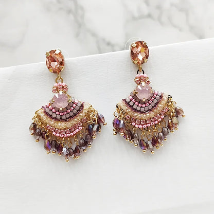Long Tassel Fan Shaped Crystal Earrings 1.0 by HitMyNeed