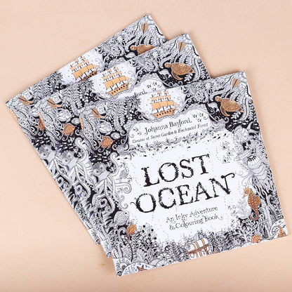 Lost Ocean Adult Coloring Book, 24 Pages by HitMyNeed