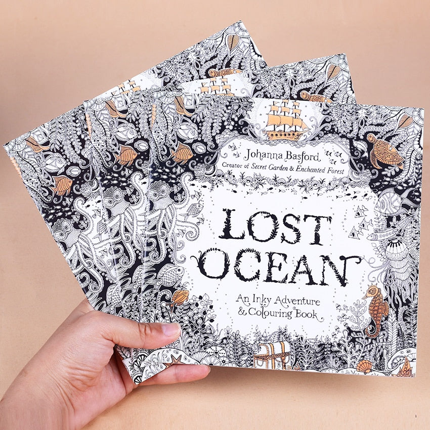 Lost Ocean Adult Coloring Book, 24 Pages by HitMyNeed